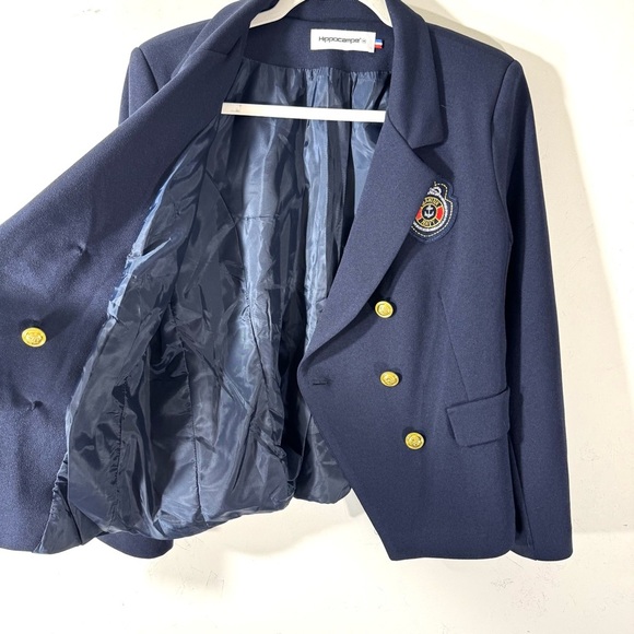 Hippocampe Paris Navy Nautical Marine Emblem Blazer - Picture 4 of 9
